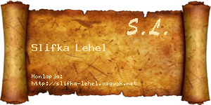 Slifka Lehel névjegykártya